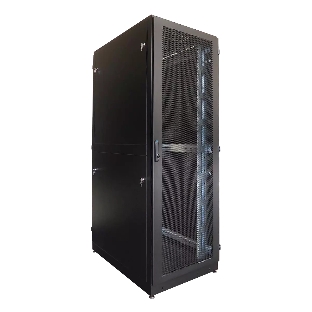 Шкаф серверный напольный 42U (800 1000) двойные перфорированные двери 2 шт., черный