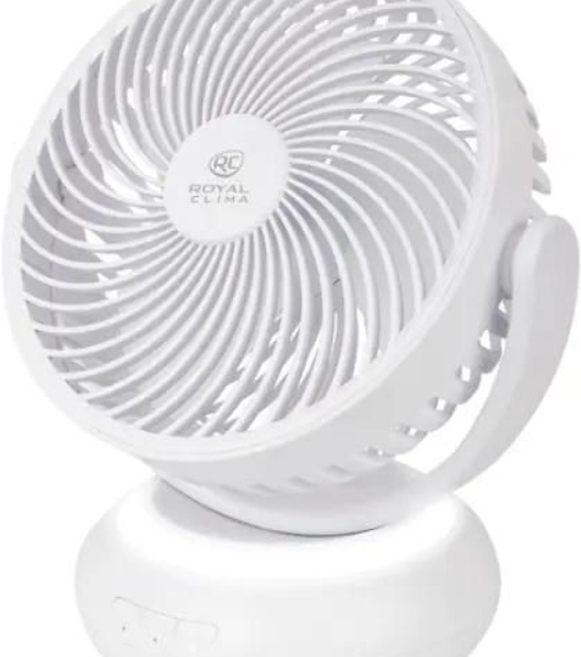 Вентилятор Royal Clima RSF-0701E-WT белый, настольный, 5 Вт, 3 скорости, 17 см