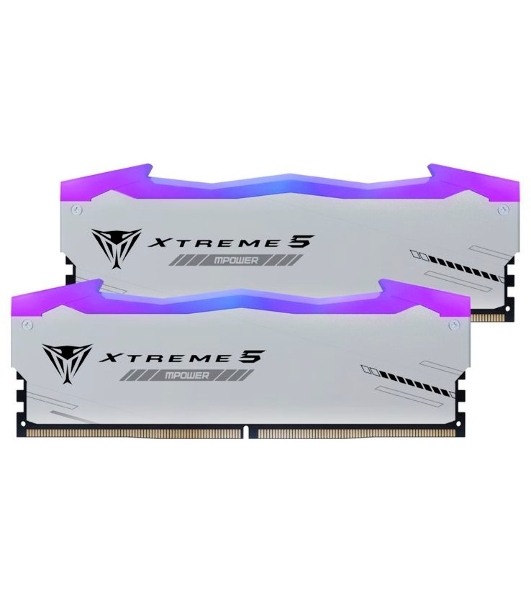 Оперативная память Patriot Viper Xtreme 5, DDR5, 32Gb (2x16Gb), 6400MHz, CL32, DIMM, с радиаторами, RGb, серебристый