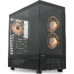 Компьютерный корпус HSPD F710, Panoramic Mid Tower, черный, TG, 0.5 SPCC, 3x120мм ARGb E-ATX, ATX, mATX, mITX 185/395/270мм 2x2.5', 1x3.5', 7xPCI 2xUSB-A 3.0 435x230x457мм, фото 1
