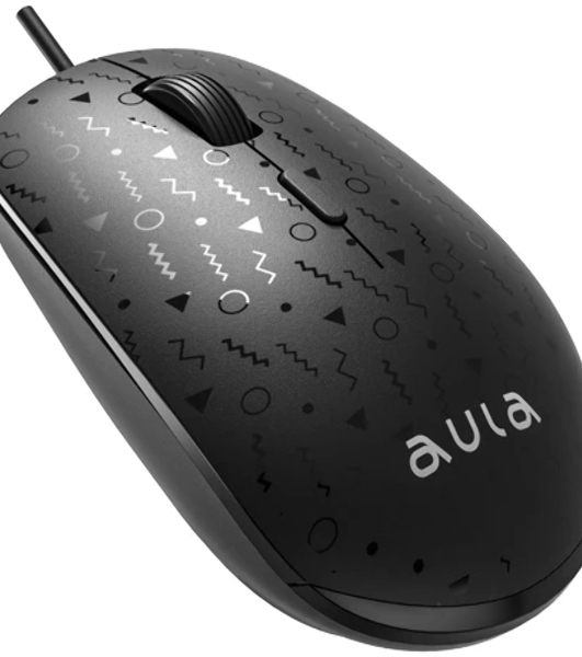 Мышь проводная AULA AM106 черный, 2000 dpi, USB, кнопки - 4