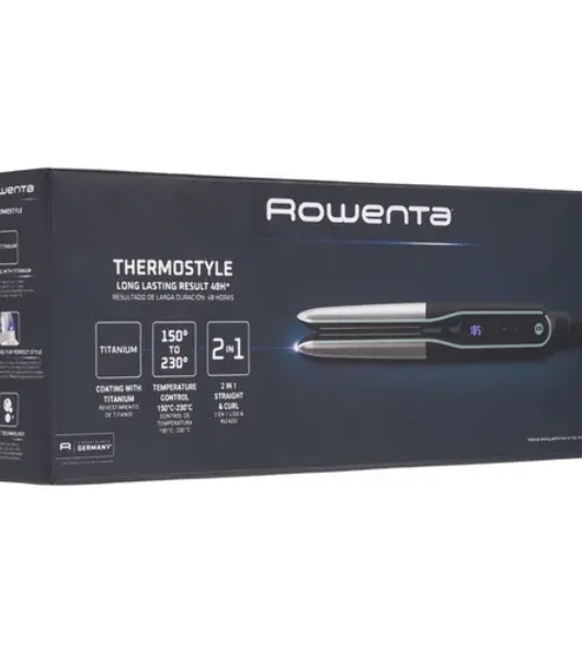 Выпрямитель для волос Rowenta Thermostyle SF7120E0 черный/серый, 30 мм, 230 °C, 6 режимов