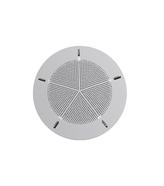 Спикерфон Infobit [iSpeaker M500] для переговорных комнат (15-25кв.м.) на 5-8 человек: 8 всенаправленных микрофонных капсюлей, AEC, AGC, RS. Макс. расстояние - 5 метров. Макс.5 устройств подкл. daisy chain (RJ45). Works with iCam VB60
