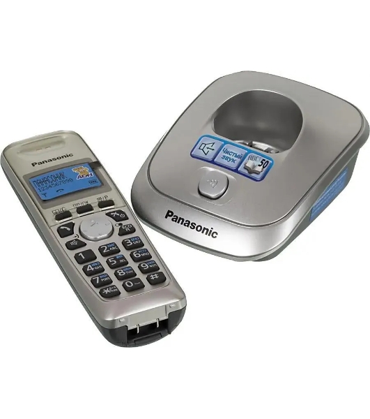 Телефон Panasonic KX-TG2511RUN (платиновый) АОН, Caller ID,спикерфон на трубке,переход в Эко режим одним нажатием