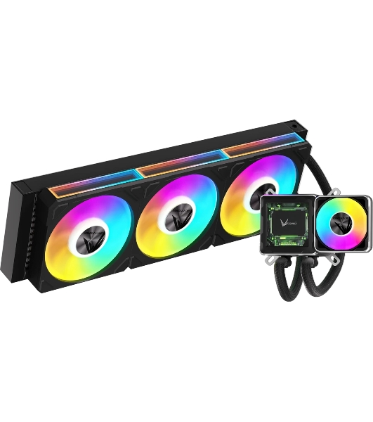 Система жидкостного охлаждения Formula V Line Cryo Wing Digi 360 BK, 360мм, LCD 2.73', 3x120мм, ARGB fans, LGA115X/1200/1700/1851/1366/2011/2066, AM3/AM4/AM5/Ryzen3/Ryzen5/Ryzen7/Threadripper/RT4