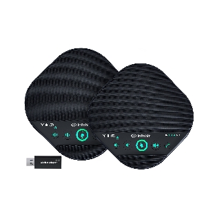 Спикерфон Infobit [iSpeaker M600] Комплект беспроводных всенаправленных спикерфонов, 5,8G, 5-метровый захват на 360 градусов, можно объеденить в каскад до 2х штук. Для помещений до 100 квадратных метров и 30 человек.