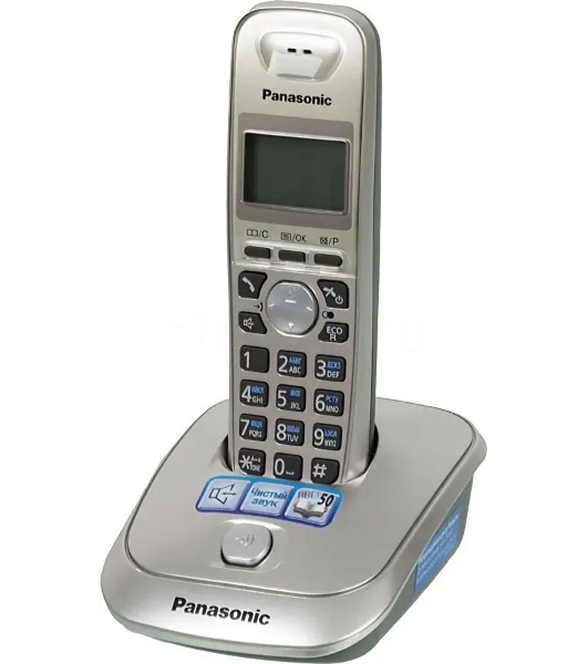 Телефон Panasonic KX-TG2511RUN (платиновый) АОН, Caller ID,спикерфон на трубке,переход в Эко режим одним нажатием