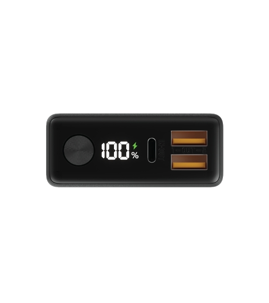 Портативный аккумулятор OLMIO QX-10, 10000mAh, 22.5W, QuickCharge3.0/PowerDelivery, LCD, графитовый