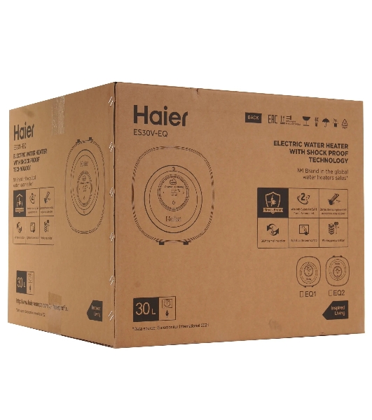 Водонагреватель электрический Haier ES30V-EQ1 белый, накопительный, 30 л, 1,5 кВт