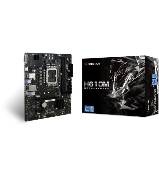 Материнская плата Biostar H610MHD D5, LGA1700, Intel H610, 2xDDR5, 4xSATA, 1xM.2, 1xPCIe 4.0 x16, 1xPCIe 3.0 x1, 1xDP, 1xHDMI, 1x1Gb LAN, 2xUSB-A 5Gbps, 4xUSB-A 2.0, 2x3.5 мм, 7.1, mATX