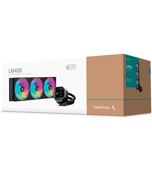 Кулер с водяным охлаждением Deepcool LM420 ARGB Soc-AM5/AM4/1200/1700/1851 черный 4-pin 25.2dB Al LCD 2176gr Ret (R-LM420-BKDMMC-1)