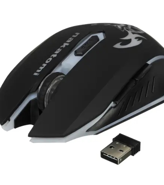 Мышь беспроводная Nakatomi MROG-15U черный, 1600 dpi, радиоканал, USB, кнопки - 6