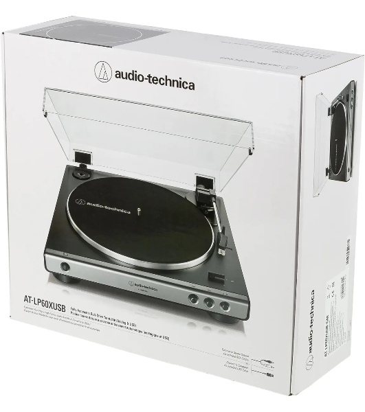 Проигрыватель винила Audio-Technica AT-LP60XUSB полностью автоматический серебристый