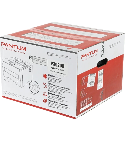 Принтер лазерный Pantum P3020D, А4, ч/б, печ. до 30 стр/мин., 600 x 600 dpi, USB, проектная модель