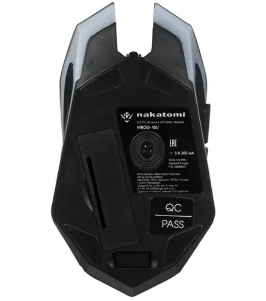 Мышь беспроводная Nakatomi MROG-15U черный, 1600 dpi, радиоканал, USB, кнопки - 6