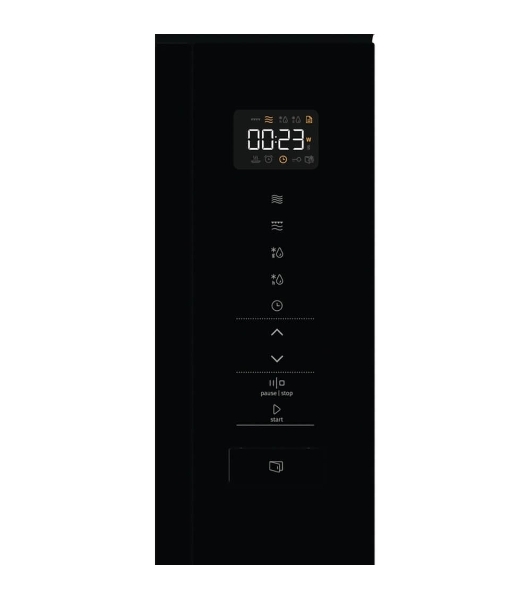 Встраиваемая микроволновая печь Gorenje BM201SG3BG, 20 л, 5 уровней мощности, 8 автопрограмм, сенсорное управление, дисплей, гриль, поворотный стол, AquaClean, автоменю черный