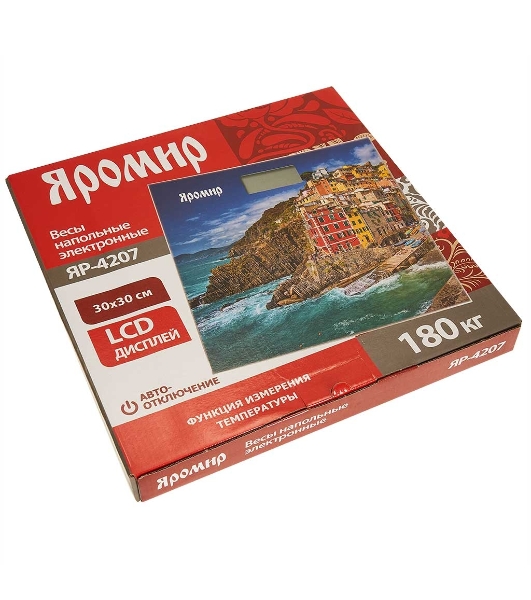 Весы напольные электронные ЯРОМИР ЯР-4207 'Риомаджоре' : 180 кг, 30x30 см (10)