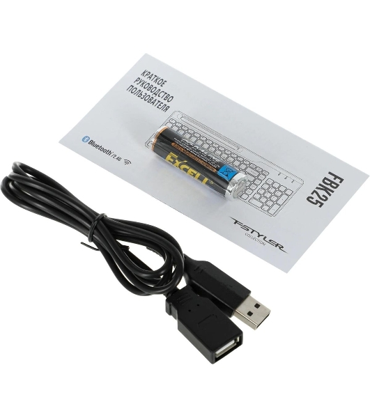 Клавиатура беспроводная A4Tech Fstyler FBK25, USB, Bluetooth/Радиоканал, черный/серый