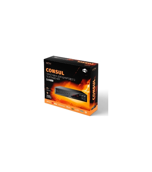 Приставка Perfeo (PF-A4413) CONSUL DVB-T2/C для цифр.TV, Wi-Fi, IPTV, HDMI, 2 USB, DolbyDigital, пульт ДУ