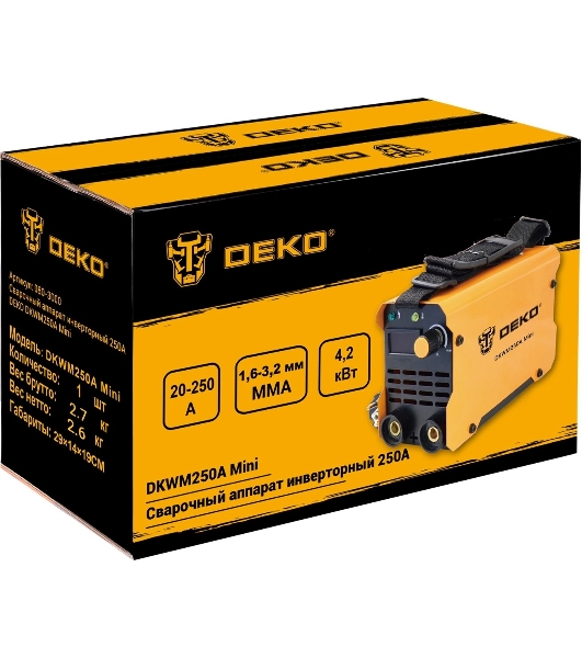 Сварочный аппарат Deko DKWM250A Mini инвертор ММА 4.2 кВт