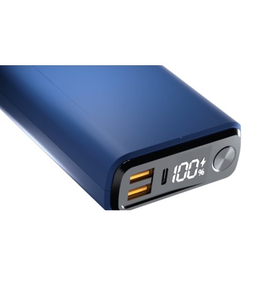 Портативный аккумулятор OLMIO QS-30, 30000mAh, 22.5W, QuickCharge3.0/PowerDelivery, LCD, темно-синий
