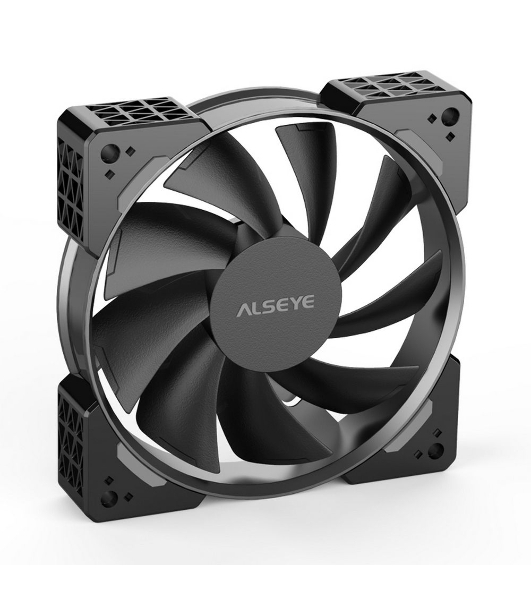 Вентилятор для корпуса Alseye N12-B черный, 120 мм, 1800 об/мин, 37.8 дБ, 4 pin