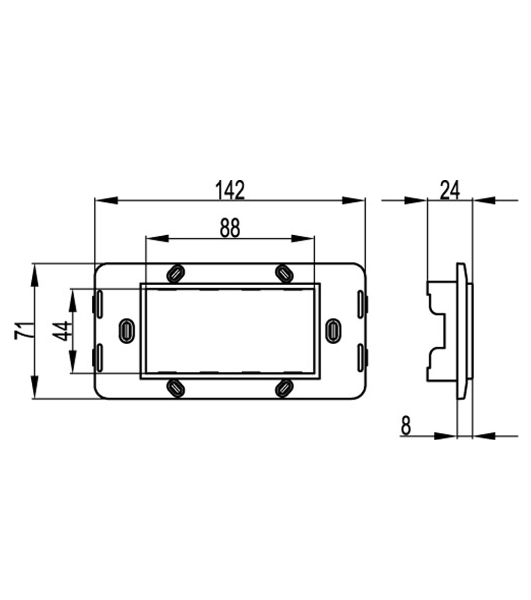 Каркас DKC BRAVA 75021W RAL 9010 на 4 модуля (для TOR и к-к TBN) белый
