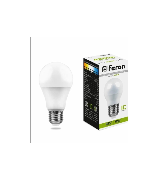 Лампа светодиодная Feron LB-38 5W 230V E27 4000K G45