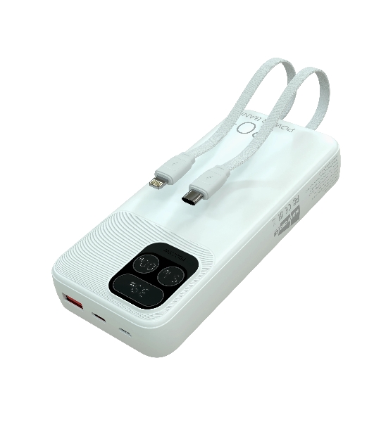 Портативный аккумулятор More choice (4620202550613) PB55-20 с кабелем 1USB 3.0A 22.5W PD - 20000mAh белый