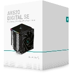 Кулер для процессора DEEPCOOL AK620 DIGITAL SE LGA20XX/1700/1200/115X/AM5/AM4 (9шт/кор, TDP 260W, PWM, DUAL Fan 120мм, 6 тепл. трубок, ARGb, черный) RET (R-AK620-BKADMN-GJD), фото2