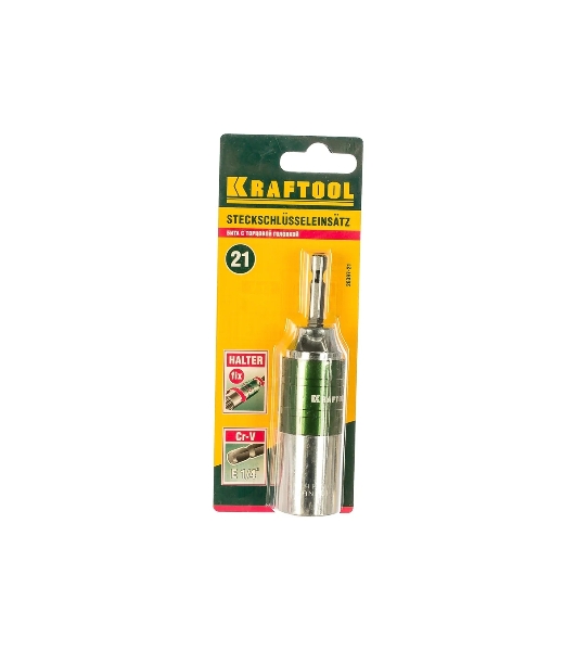 Головка KRAFTOOL EXPERT 26397-21 Cr-V E 1/4'' 21мм
