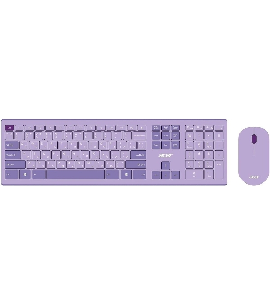 Комплект клавиатура + мышь Acer OCC205 беспроводной USB, 1200 dpi, фиолетовый