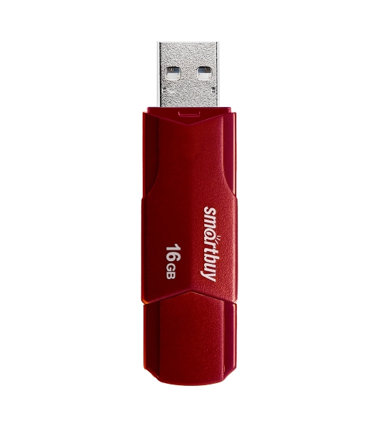 Флешка USB SmartBuy CLUE Burgundy (SB16GbCLU-BG), 16Gb, USB 2.0, R/W 20/10, красный
