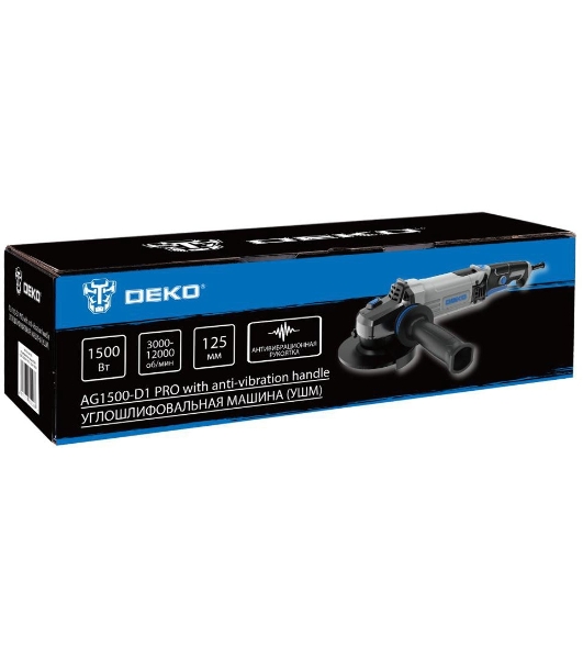 Угловая шлифовальная машина (УШМ) DEKO AG1500-D1 PRO, 125мм, 1500 Вт