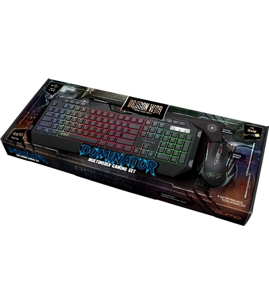 Комплект клавиатура+мышь Qumo Dominator K66/M83 проводной, USB, 3200 DPI, чёрный