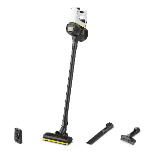 Пылесос вертикальный Karcher VC 4 Cordless myHome белый/серый, питание от аккумулятора, 140 Вт, уборка сухая, пылесборник 0.65 л, работа от АКБ max - 30 мин
