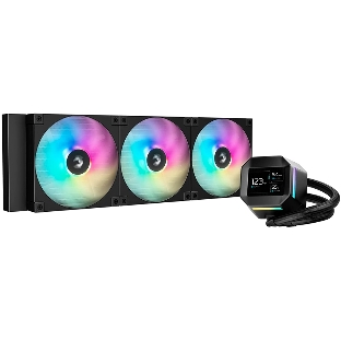 Кулер с водяным охлаждением Deepcool LM420 ARGB Soc-AM5/AM4/1200/1700/1851 черный 4-pin 25.2dB Al LCD 2176gr Ret (R-LM420-BKDMMC-1)