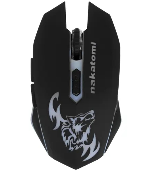 Мышь беспроводная Nakatomi MROG-15U черный, 1600 dpi, радиоканал, USB, кнопки - 6
