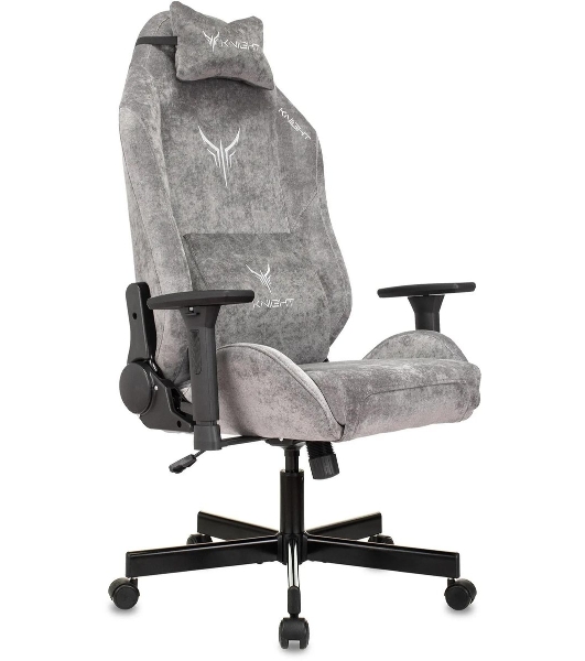 Кресло Бюрократ Knight N1 Fabric серый, ткань, 120 кг, механизм качания