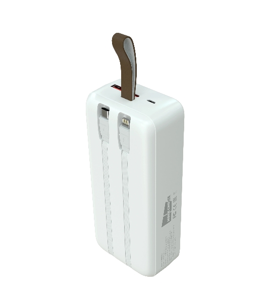Портативный аккумулятор More choice (4620202550644) PB55-30 с кабелем 1USB 3.0A 22.5W PD - 30000mAh белый