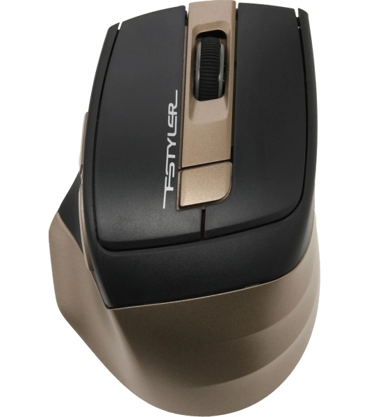 Мышь беспроводная A4Tech Fstyler FG35 золотистый/черный, 2000 dpi, радиоканал, USB, кнопки - 6