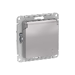 Механизм розетки 1-м СП AtlasDesign 16А IP20 с заземл. защ. шторки с крышкой алюм., фото 1