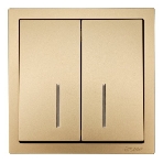 Выключатель LEZARD 704-3688-112QC 2-кл. с индик. СП ZIMA IP20 10А безвинт. зажим, зол., фото3