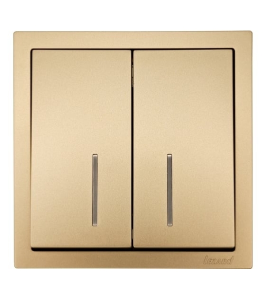 Выключатель LEZARD 704-3688-112QC 2-кл. с индик. СП ZIMA IP20 10А безвинт. зажим, зол.