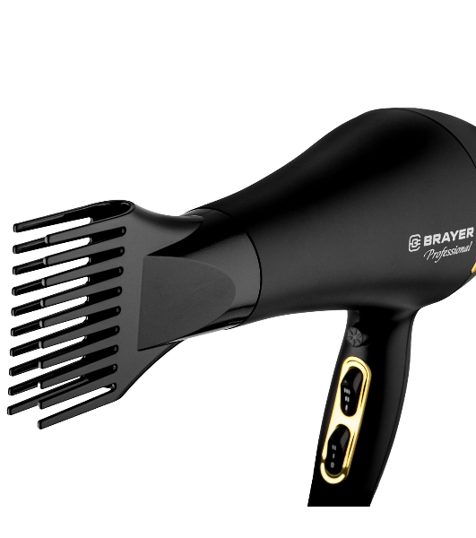 Фен BRAYER BR3010 черный/золотистый, 2200 Вт