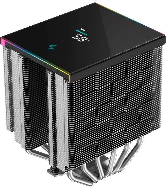 Кулер для процессора DEEPCOOL AK620 DIGITAL SE LGA20XX/1700/1200/115X/AM5/AM4 (9шт/кор, TDP 260W, PWM, DUAL Fan 120мм, 6 тепл. трубок, ARGb, черный) RET (R-AK620-BKADMN-GJD)