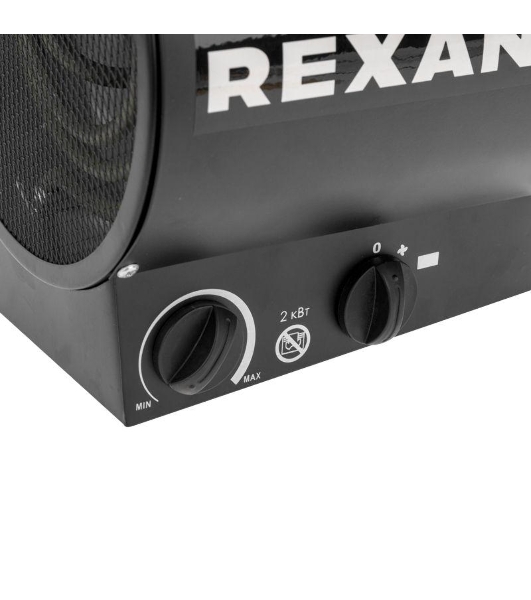 Пушка тепловая электрическая Rexant круглая, прямоугольная подставка, ТЭН, 2кВт