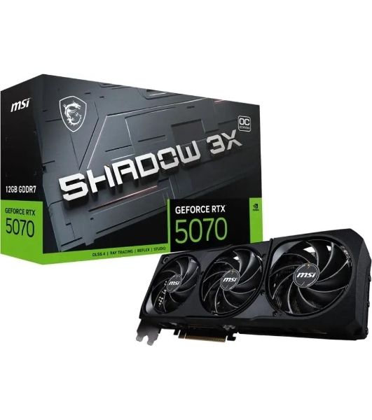 Видеокарта MSI PCI-E RTX 5070 12G SHADOW 3X OC NVIDIA GeForce RTX 5070 12Gb 192bit GDDR7 2542/28000 HDMIx1 DPx3 HDCP Ret