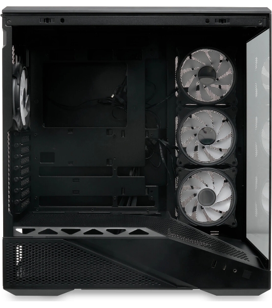 Компьютерный корпус без блока питания HSPD F711-TGbK-ARGB, Panoramic Full Tower, черный, TG, 0.7 SPCC, 4x120мм ARGB ATX, mATX, mITX 190/420/280мм 2x2.5', 2x3.5', 7xPCI 1xUSB-A 3.0, 1xUSB-C 445x235x475мм
