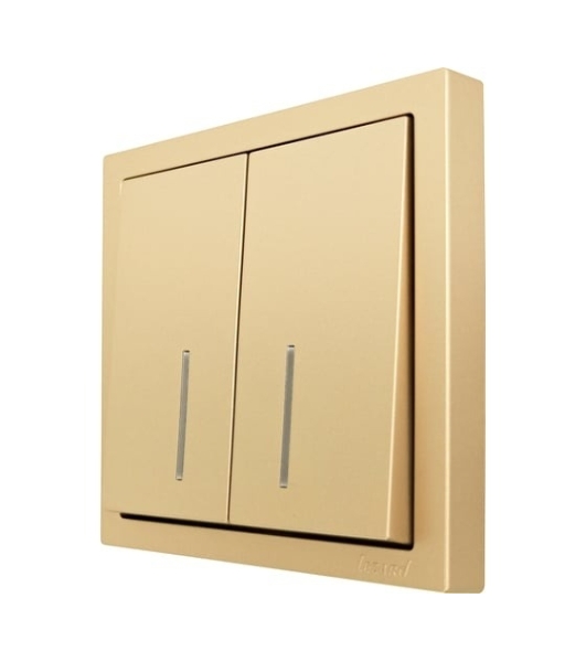 Выключатель LEZARD 704-3688-112QC 2-кл. с индик. СП ZIMA IP20 10А безвинт. зажим, зол.